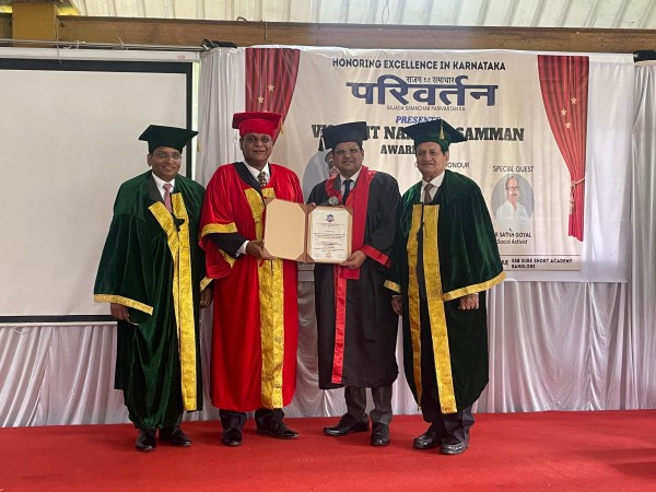 Dr Sandeep N Setty Awarded Honorary Doctorate for Asset Structuring and Intergenerational Planning