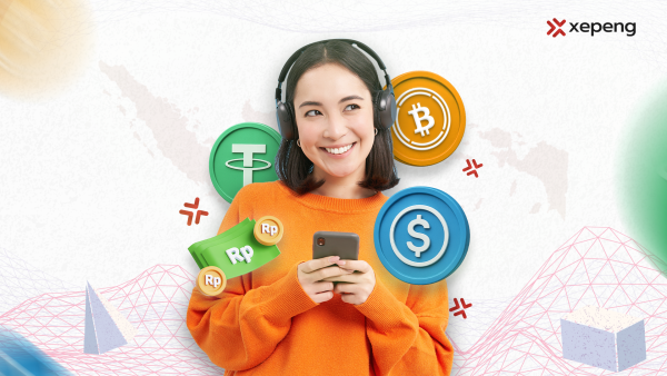 User converting crypto to Indonesian Rupiah legally using a mobile platform, illustrating compliant crypto-to-Rupiah conversion in Indonesia.