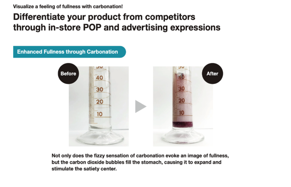 The fizzy sensation of carbonation enhances stomach fullness: bubbles expand and stimulate the satiety center.