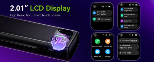 the key features of the M08F Plus is its 2.01-inch LCD smart touch screen