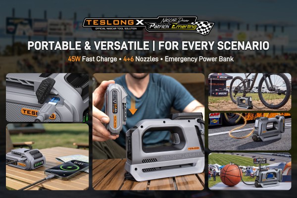 Lightweight, portable design with 45W Type-C fast charging capability (30-minute full charge) and emergency phone-charging function