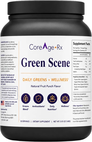 CoreAge Rx Debuts Green Scene Organic Super Greens Powder to Simplify Daily Plant-Based Nutrition