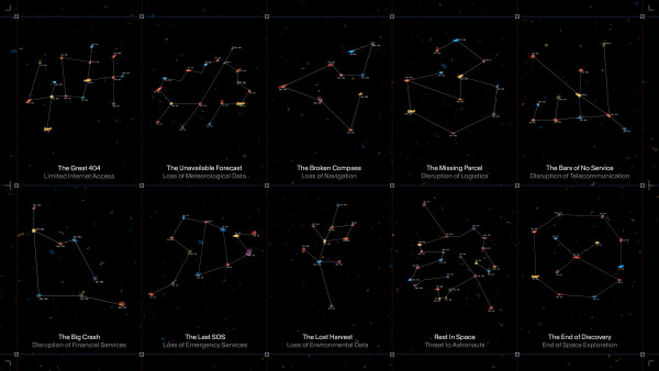 Space Trash Signs: Space pollution visualized as constellations