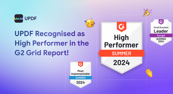 Superace's Acclaimed Product, UPDF, Earns High Performer in Summer 2024 G2 Grid Report