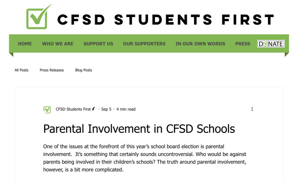 Bart Pemberton’s Response to CFSD Students First Idea of Parent Involvement