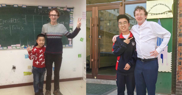 Pat McCarthy with his student, a remarkable rural Chinese high school graduate who beat the odds