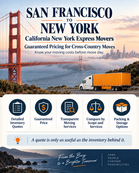 San Francisco to New York Movers: CA–NY Express Highlights Predictable Pricing for Fall Moving Season