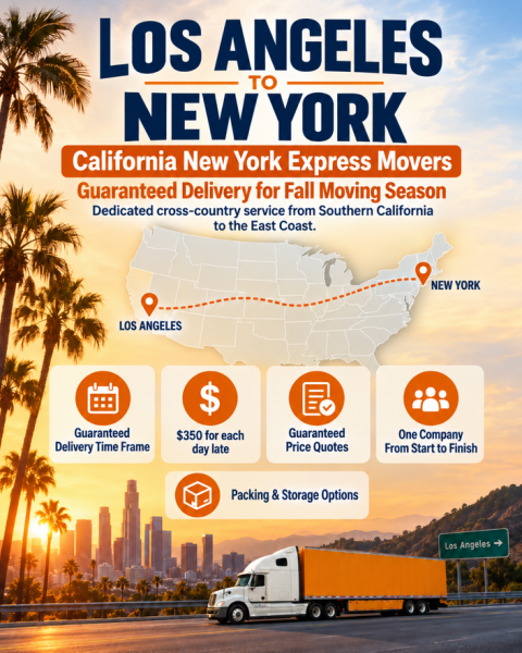 Los Angeles to New York Movers: CA–NY Express Highlights Predictable Delivery for Fall Moving Season