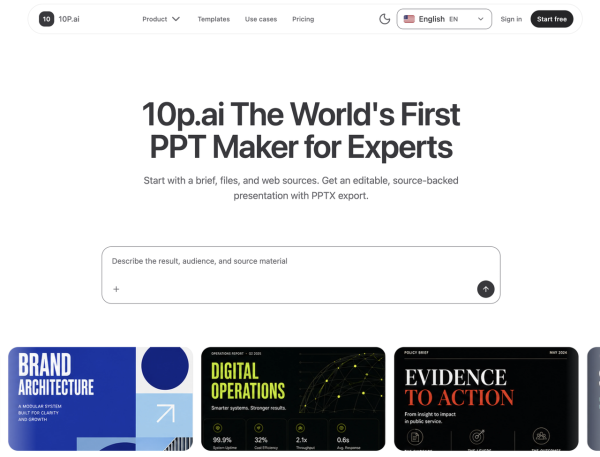 10P.ai Launches AI PPT Maker That Turns Your Own Files into Editable Presentations