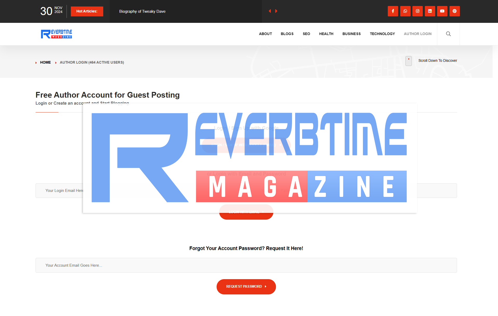 Reverbtime Magazine Launches an Easy to Use Author Account to Empower Writers Worldwide